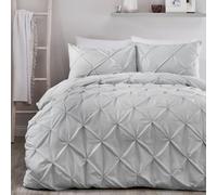 Serene Lara Luxury Silver Ruched Duvet Cover Set
