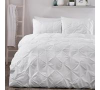 Serene Lara Luxury White Ruched Duvet Cover Set