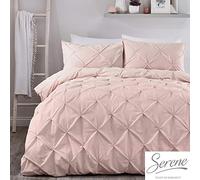 Serene Lara Ruched Easy Care Duvet Cover Set, Blush, Super King
