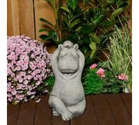 Serene Large Cast Stone Yoga Hippo Garden Statue