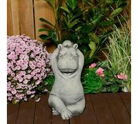 Serene Large Cast Stone Yoga Hippo Garden Statue