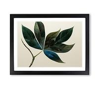 Serene Leaf Framed Print | A2 Black Framed Wall Art | Ready to Hang | Modern Floral Picture | Living Room Bedroom Lounge Office