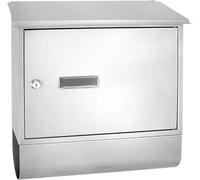 Serene Life Modern Wall Mount Lockable Mailbox Outdoor Galvanized Metal Key Large Capacity Commercial Rural Home Decorative & Office Business Parcel Box Packages Drop Slot Secure Lock (Metallic White)