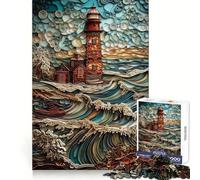 Serene Lighthouse Quilling 1000 Pieces Jigsaws Adults Puzzles Gifts Logic Ability Toy Slow Enjoy Accurate Cut Stylish Gift (38x26cm)