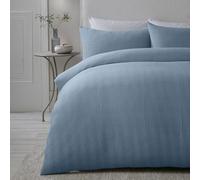 Serene Lindly Blue Waffle Duvet Cover - Double (200x200cm) - Soft Touch Cotton - Grid Texture Bedding Set - Reversible Square Puckered Design - Modern Blue Quilt Cover with 2 Pillowcases