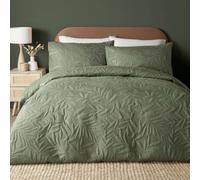 Serene Luana Dark Green Microfibre Pinsonic 3D Floral Design Duvet Cover Set