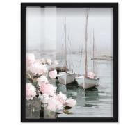 Serene Marina Shadowbox Print Coastal Wall Decor by Art Remedy, Black Frame, 24 x 30