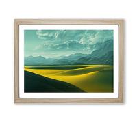 Serene Meadow Landscape Framed Wall Art Print A2 Oak