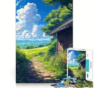 Serene Meadow View 1000 Piece Jigsaw Puzzles for Teenagers Jigsaw Recall Build Easy Leisure Neat Cut Santa Wish Gift (50x75cm)