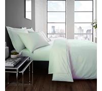 Serene - Mint Green Fitted Sheet - Double Size (190 x 140 x 32cm) - Soft Polycotton - Elastic Corners - Washable Green Bed Sheets
