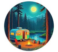 Serene Moonlit Night Camping Scene 1000 Piece Jigsaw Puzzle for Adults Glowing Campfire Night Challenging Puzzles Educational Games Creativity & Gift Giving 1000pcs (67.5x67.5cm)