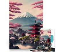 Serene Mount Fuji 1000 Piece Jigsaw Puzzles for Adults Jigsaw Memory Gain Stress Release Design Assembly Xmas Gift (38x52cm)