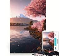Serene Mount Fuji Jigsaw Puzzle 1000 Piece for Adults Smart Reason Toy Home Pastime Smooth Edge Art Collectible (38x52cm)