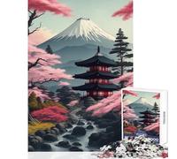 Serene Mount Fuji Jigsaw Puzzle 1000 Piece for Teenagers Art Work Gifts Improve Memory AntiStress Toys Suitable for Ages 14 And Up (38x52cm)