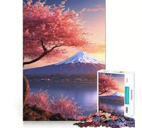 Serene Mount Fuji Jigsaw Puzzles 1000 Pieces for Adults Brain Skill Stress Release Exact Edge Wall Art Decor (38x26cm)