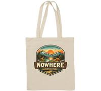 Serene Mountain Camping at Sunset Scene Natural Cotton Tote Bag White