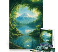 Serene Mountain Lake Landscape Painting 1000 Piece Jigsaw Puzzles for Adults Improve Memory Anxiety Relief Sharp Edge Wall Art Decor (50x75cm)