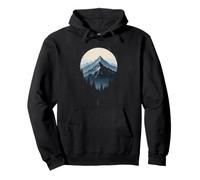 Serene Mountain Landscape Under Full Moon Pullover Hoodie