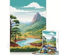 Serene Mountain River Puzzles for Teenagers 1000 Pieces Cognitive Workout Mind Calming Fun No Rough Edges Ideal Xmas Gift (50x75cm)