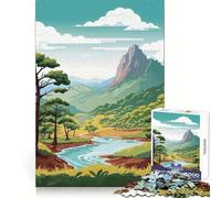 Serene Mountain River Teenagers 1000 Piece Jigsaw Puzzle Thought Training Leisure Pleasure Snug Fit Lovely Gift (38x52cm)