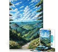 Serene Mountain Valley Path - Nature Landscape Art 1000 Piece Jigsaw Puzzles for Adults Teenagers Wise Think Toy Stress Relief Clear Cut (38x52cm)