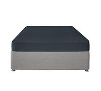 'Plain Dyed' Soft Touch 32cm Fitted Bed Sheet Serene Navy Super King