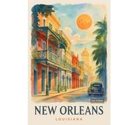 Serene New Orleans Street Scene - A4 Travel City Poster Wall Art Home Decor Art Print Featuring Iconic Landmarks and Global Destinations for Interiors Inspired by Culture and Exploration