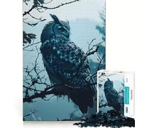Serene Owl Forrest Trees 1000 Piece Jigsaw Puzzles for Adults Teenagers Recall Boost Calm Escape Smooth Cut Heartfelt Gift (50x75cm)