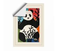 Serene Panda Garden Boho Unframed Wall Art Print A2 (59.4×42cm), Wall Decor for Living Room, Bedroom, Office & Home, Art Gift