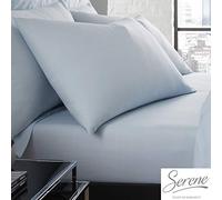 Serene Plain Dye Collection Easy Care Housewife Pillow Case, Duck Egg, Pair