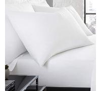 Serene Plain Dye Collection Easy Care Housewife Pillow Case, White, Pair