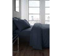 'Plain Dyed' Soft Touch 32cm Fitted Bed Sheet Serene Navy Double