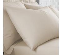 Serene Plain Dyed Soft Touch Natural Pair Of Housewife Pillowcases