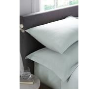Serene - Mint Green Pillow Cases 2 Pack (50 x 75cm) - Easy Care & Quick Drying - Soft Poly Cotton - Green Bedding - Washable Bedding & Linen in Green - Light Green Pillowcases 2 Pack/Twin Pack