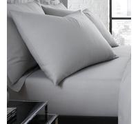 Serene Plain Dyed Soft Touch Pair Of Silver Housewife Pillowcases
