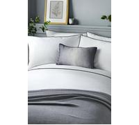 Serene 'Pom Pom' Embellished Trim Duvet Cover Set in Grey | Size: Double Serene Grey Double