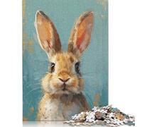 Serene Rabbit Gaze Puzzle for Adults And Teenagers 1000 Pieces Wood Puzzle Jigsaws Educational Puzzle 1000pcs (75x50cm)