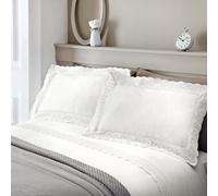 Serene Renaissance Scallop Lace Embellished Duvet Cover Set