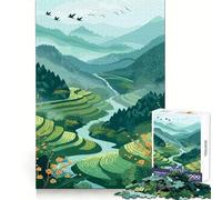 Serene Rice Terraces Adult Jigsaw Puzzle1000 Pieces Brain Teaser Mental Relax Pattern Assembly Santa Wish Item (50x75cm)