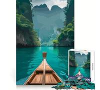 Serene River Journey 1000 Pieces Jigsaw Puzzles for Teenagers Enhance Memory Easy Leisure Firm Cut Wall Art Decor (50x75cm)