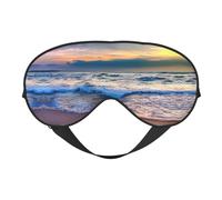 Serene Seaside Sunset Print Sleeping Eye Cover Eyeshade for Men Women Plane Travel Nap Night Sleeping