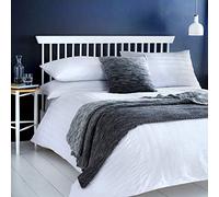 Serene - Seersucker - Easy Care Duvet Cover Set - Single Bed Size in White