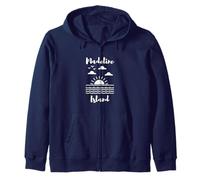 Serene Shores: Madeline Island Escape Zip Hoodie