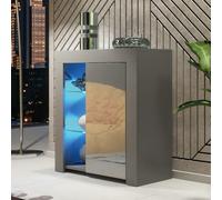 Serene Sideboard 83Cm Dark Grey With High Gloss Doors And Led Lighting - Creative Furniture