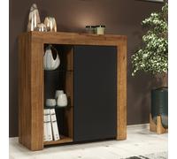 Serene Sideboard 83cm - Dark Oak & Black Matt Doors