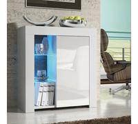 Serene Sideboard 83Cm White With High Gloss Doors And Led Lighting - Creative Furniture
