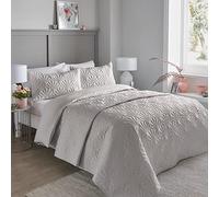Serene 'Cavali' Pinsonic Microfibre Duvet Cover Set in Silver | Size: Single Serene Silver Single
