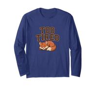 Serene Sleeping Fox, Too Tired Long Sleeve T-Shirt