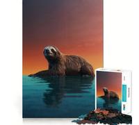 Serene Sloth at Sunset Jigsaw Puzzle 1000 Piece for Teenagers Logic Train Toy Light Relax Smooth Cut Wall Art Decor (50x75cm)
