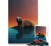 Serene Sloth at Sunset Teenager Jigsaw Puzzles 1000 Pieces Mind Puzzle Casual Relax Image Assembly Heartfelt Gift (38x52cm)